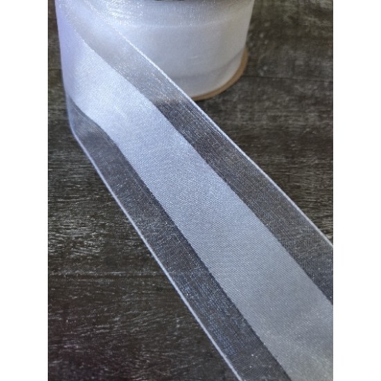 ОПТ Лента органза с атласом 3.8 см*25 ярдов цв. белый